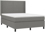 ΚΡΕΒΑΤΙ BOXSPRING ΜΕ ΣΤΡΩΜΑ & LED ΣΚ.ΓΚΡΙ 140X190ΕΚ. ΥΦΑΣΜΑΤΙΝΟ 3138150