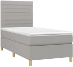 ΚΡΕΒΑΤΙ BOXSPRING ΜΕ ΣΤΡΩΜΑ & LED ΑΝ.ΓΚΡΙ 100X200ΕΚ. ΥΦΑΣΜΑΤΙΝΟ 3135493