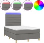 ΚΡΕΒΑΤΙ BOXSPRING ΜΕ ΣΤΡΩΜΑ & LED ΣΚ.ΓΚΡΙ 120X200 ΕΚ ΥΦΑΣΜΑΤΙΝΟ 3135502