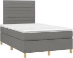 ΚΡΕΒΑΤΙ BOXSPRING ΜΕ ΣΤΡΩΜΑ & LED ΣΚ.ΓΚΡΙ 120X200 ΕΚ ΥΦΑΣΜΑΤΙΝΟ 3135502