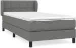 ΚΡΕΒΑΤΙ BOXSPRING ΜΕ ΣΤΡΩΜΑ ΣΚΟΥΡΟ ΓΚΡΙ 90X190 ΕΚ. ΥΦΑΣΜΑΤΙΝΟ 3126206