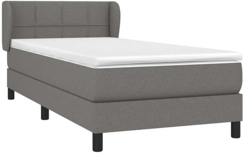 ΚΡΕΒΑΤΙ BOXSPRING ΜΕ ΣΤΡΩΜΑ ΣΚΟΥΡΟ ΓΚΡΙ 90X190 ΕΚ. ΥΦΑΣΜΑΤΙΝΟ 3126206