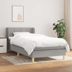 ΚΡΕΒΑΤΙ BOXSPRING ΜΕ ΣΤΡΩΜΑ ΑΝΟΙΧΤΟ ΓΚΡΙ 100X200 ΕΚ. ΥΦΑΣΜΑΤΙΝΟ 3126781