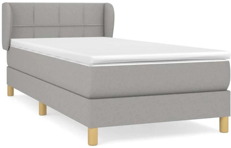 ΚΡΕΒΑΤΙ BOXSPRING ΜΕ ΣΤΡΩΜΑ ΑΝΟΙΧΤΟ ΓΚΡΙ 100X200 ΕΚ. ΥΦΑΣΜΑΤΙΝΟ 3126781