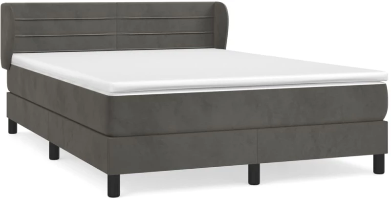 ΚΡΕΒΑΤΙ BOXSPRING ΜΕ ΣΤΡΩΜΑ ΣΚΟΥΡΟ ΓΚΡΙ 140X190 ΕΚ. ΒΕΛΟΥΔΙΝΟ 3127548