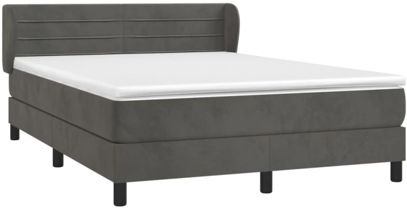 ΚΡΕΒΑΤΙ BOXSPRING ΜΕ ΣΤΡΩΜΑ ΣΚΟΥΡΟ ΓΚΡΙ 140X190 ΕΚ. ΒΕΛΟΥΔΙΝΟ 3127548