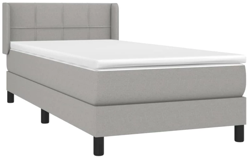 ΚΡΕΒΑΤΙ BOXSPRING ΜΕ ΣΤΡΩΜΑ ΑΝΟΙΧΤΟ ΓΚΡΙ 90X200 ΕΚ. ΥΦΑΣΜΑΤΙΝΟ 3129681