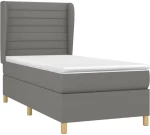 ΚΡΕΒΑΤΙ BOXSPRING ΜΕ ΣΤΡΩΜΑ ΣΚΟΥΡΟ ΓΚΡΙ 100X200 ΕΚ. ΥΦΑΣΜΑΤΙΝΟ 3128582