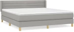 ΚΡΕΒΑΤΙ BOXSPRING ΜΕ ΣΤΡΩΜΑ ΑΝΟΙΧΤΟ ΓΚΡΙ 180X200 ΕΚ. ΥΦΑΣΜΑΤΙΝΟ 3130369