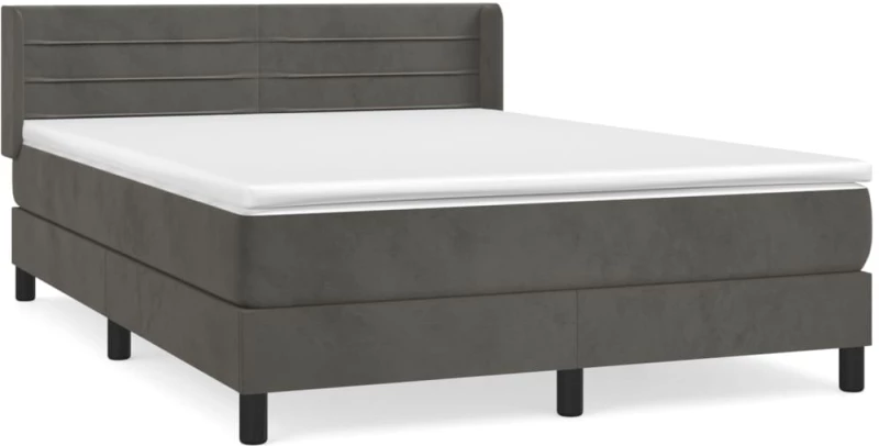 ΚΡΕΒΑΤΙ BOXSPRING ΜΕ ΣΤΡΩΜΑ ΣΚΟΥΡΟ ΓΚΡΙ 140X200 ΕΚ. ΒΕΛΟΥΔΙΝΟ 3131022
