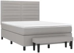 ΚΡΕΒΑΤΙ BOXSPRING ΜΕ ΣΤΡΩΜΑ ΑΝΟΙΧΤΟ ΓΚΡΙ 140X190 ΕΚ. ΥΦΑΣΜΑΤΙΝΟ 3136669
