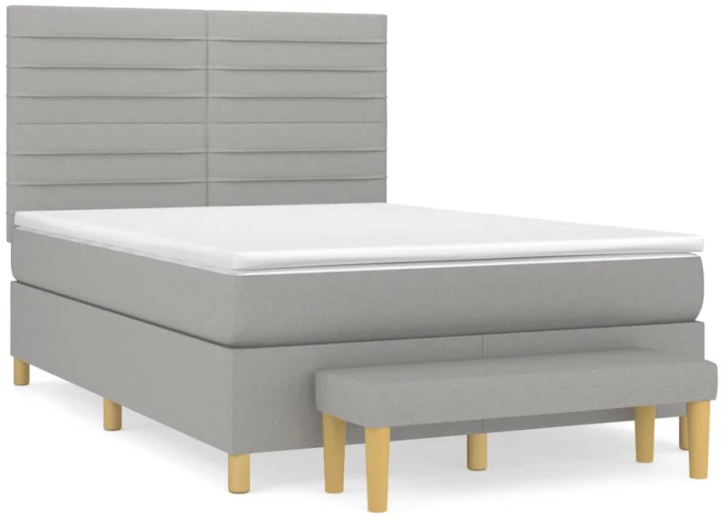 ΚΡΕΒΑΤΙ BOXSPRING ΜΕ ΣΤΡΩΜΑ ΑΝΟΙΧΤΟ ΓΚΡΙ 140X190 ΕΚ. ΥΦΑΣΜΑΤΙΝΟ 3137229