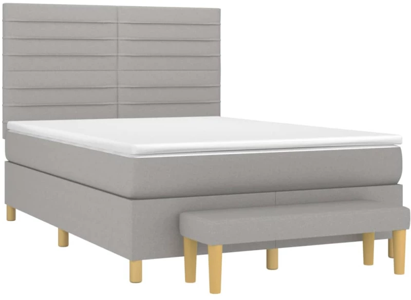 ΚΡΕΒΑΤΙ BOXSPRING ΜΕ ΣΤΡΩΜΑ ΑΝΟΙΧΤΟ ΓΚΡΙ 140X190 ΕΚ. ΥΦΑΣΜΑΤΙΝΟ 3137229