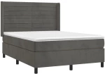 ΚΡΕΒΑΤΙ BOXSPRING ΜΕ ΣΤΡΩΜΑ & LED ΣΚ. ΓΚΡΙ 140X200ΕΚ. ΒΕΛΟΥΔΙΝΟ 3139626