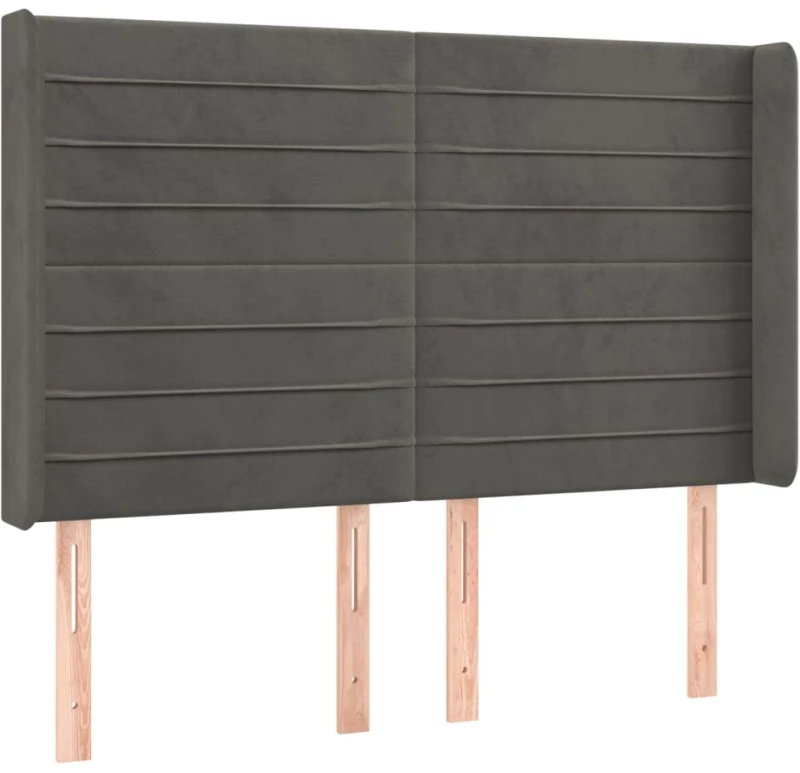 ΚΡΕΒΑΤΙ BOXSPRING ΜΕ ΣΤΡΩΜΑ & LED ΣΚ. ΓΚΡΙ 140X200ΕΚ. ΒΕΛΟΥΔΙΝΟ 3139626