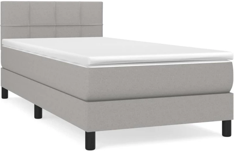 ΚΡΕΒΑΤΙ BOXSPRING ΜΕ ΣΤΡΩΜΑ ΑΝΟΙΧΤΟ ΓΚΡΙ 100X200 ΕΚ. ΥΦΑΣΜΑΤΙΝΟ 3140033