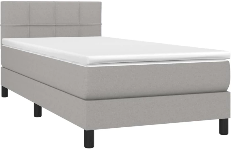ΚΡΕΒΑΤΙ BOXSPRING ΜΕ ΣΤΡΩΜΑ ΑΝΟΙΧΤΟ ΓΚΡΙ 100X200 ΕΚ. ΥΦΑΣΜΑΤΙΝΟ 3140033