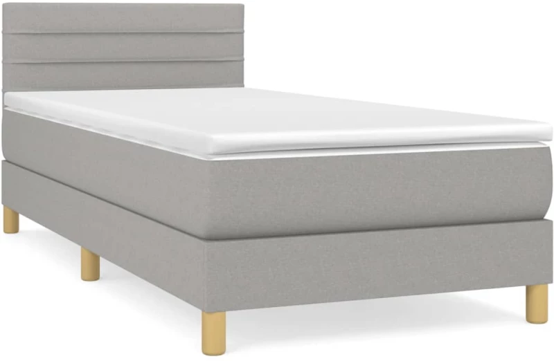 ΚΡΕΒΑΤΙ BOXSPRING ΜΕ ΣΤΡΩΜΑ ΑΝΟΙΧΤΟ ΓΚΡΙ 90X200 ΕΚ. ΥΦΑΣΜΑΤΙΝΟ 3140665