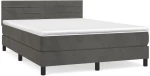 ΚΡΕΒΑΤΙ BOXSPRING ΜΕ ΣΤΡΩΜΑ ΣΚΟΥΡΟ ΓΚΡΙ 140X200 ΕΚ. ΒΕΛΟΥΔΙΝΟ 3141366