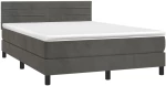 ΚΡΕΒΑΤΙ BOXSPRING ΜΕ ΣΤΡΩΜΑ ΣΚΟΥΡΟ ΓΚΡΙ 140X200 ΕΚ. ΒΕΛΟΥΔΙΝΟ 3141366