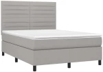 ΚΡΕΒΑΤΙ BOXSPRING ΜΕ ΣΤΡΩΜΑ ΑΝΟΙΧΤΟ ΓΚΡΙ 140X200 ΕΚ. ΥΦΑΣΜΑΤΙΝΟ 3141857