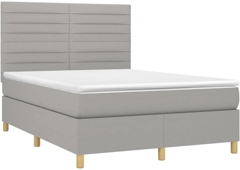 ΚΡΕΒΑΤΙ BOXSPRING ΜΕ ΣΤΡΩΜΑ ΑΝΟΙΧΤΟ ΓΚΡΙ 140X200 ΕΚ. ΥΦΑΣΜΑΤΙΝΟ 3142417