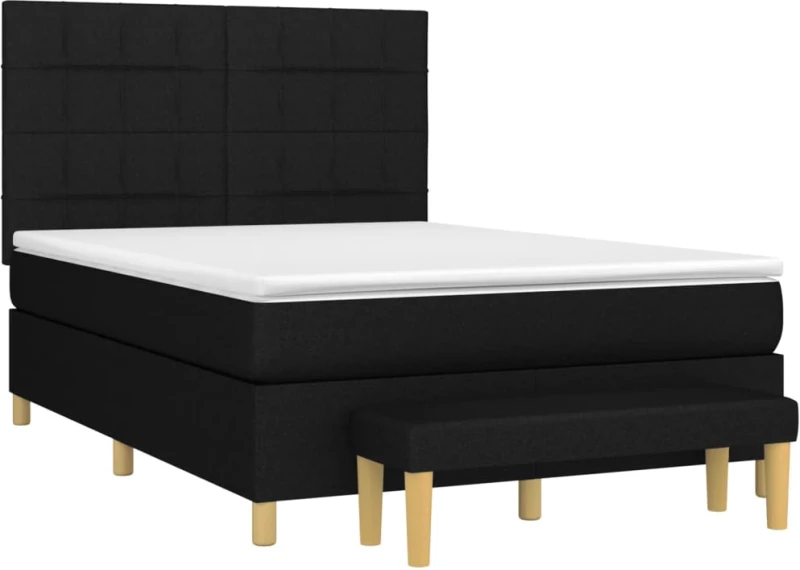 ΚΡΕΒΑΤΙ BOXSPRING ΜΕ ΣΤΡΩΜΑ ΜΑΥΡΟ 140X200 ΕΚ. ΥΦΑΣΜΑΤΙΝΟ 3137159