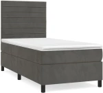 ΚΡΕΒΑΤΙ BOXSPRING ΜΕ ΣΤΡΩΜΑ ΣΚΟΥΡΟ ΓΚΡΙ 90X200 ΕΚ. ΒΕΛΟΥΔΙΝΟ 3143062