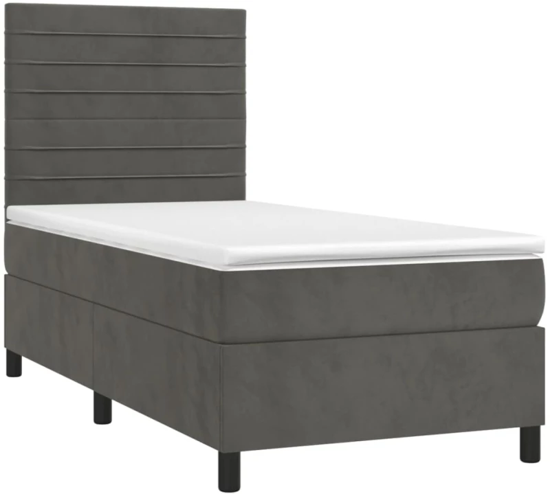 ΚΡΕΒΑΤΙ BOXSPRING ΜΕ ΣΤΡΩΜΑ & LED ΣΚ. ΓΚΡΙ 90X190 ΕΚ. ΒΕΛΟΥΔΙΝΟ 3136156