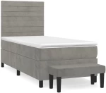 ΚΡΕΒΑΤΙ BOXSPRING ΜΕ ΣΤΡΩΜΑ ΑΝΟΙΧΤΟ ΓΚΡΙ 90X200 ΕΚ. ΒΕΛΟΥΔΙΝΟ 3137881