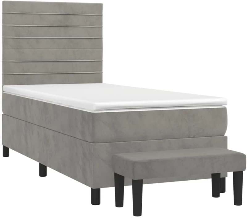 ΚΡΕΒΑΤΙ BOXSPRING ΜΕ ΣΤΡΩΜΑ ΑΝΟΙΧΤΟ ΓΚΡΙ 90X200 ΕΚ. ΒΕΛΟΥΔΙΝΟ 3137881
