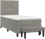 ΚΡΕΒΑΤΙ BOXSPRING ΜΕ ΣΤΡΩΜΑ ΑΝΟΙΧΤΟ ΓΚΡΙ 90X200 ΕΚ. ΒΕΛΟΥΔΙΝΟ 3137881