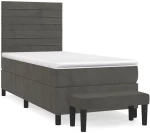 ΚΡΕΒΑΤΙ BOXSPRING ΜΕ ΣΤΡΩΜΑ ΣΚΟΥΡΟ ΓΚΡΙ 90X190 ΕΚ. ΒΕΛΟΥΔΙΝΟ 3137876