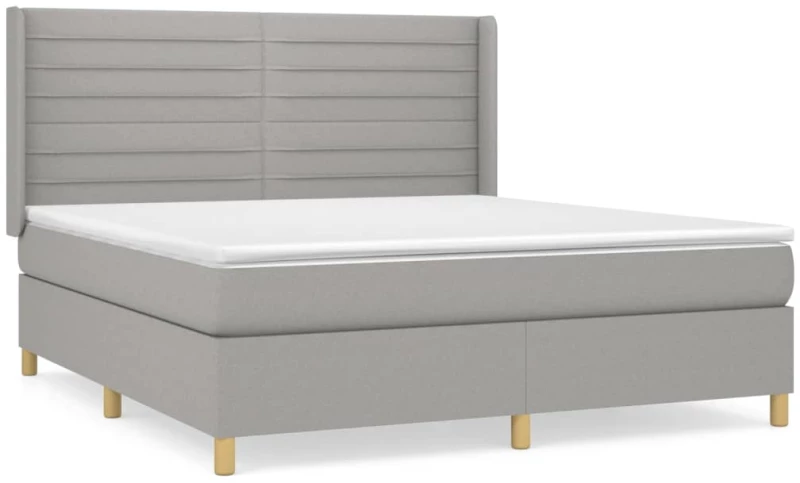 ΚΡΕΒΑΤΙ BOXSPRING ΜΕ ΣΤΡΩΜΑ ΑΝΟΙΧΤΟ ΓΚΡΙ 180X200 ΕΚ. ΥΦΑΣΜΑΤΙΝΟ 3132089