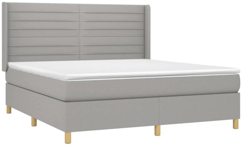 ΚΡΕΒΑΤΙ BOXSPRING ΜΕ ΣΤΡΩΜΑ ΑΝΟΙΧΤΟ ΓΚΡΙ 180X200 ΕΚ. ΥΦΑΣΜΑΤΙΝΟ 3132089