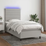 ΚΡΕΒΑΤΙ BOXSPRING ΜΕ ΣΤΡΩΜΑ & LED ΑΝ.ΓΚΡΙ 90X200 ΕΚ. ΥΦΑΣΜΑΤΙΝΟ 3134925