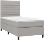 ΚΡΕΒΑΤΙ BOXSPRING ΜΕ ΣΤΡΩΜΑ & LED ΑΝ.ΓΚΡΙ 90X200 ΕΚ. ΥΦΑΣΜΑΤΙΝΟ 3134925