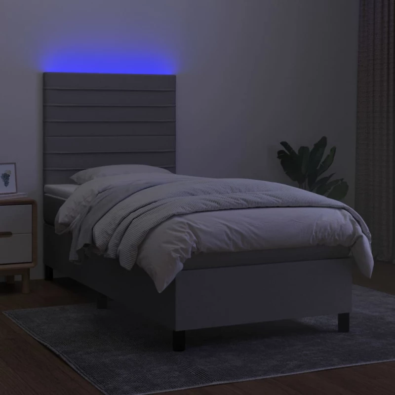 ΚΡΕΒΑΤΙ BOXSPRING ΜΕ ΣΤΡΩΜΑ & LED ΑΝ.ΓΚΡΙ 90X200 ΕΚ. ΥΦΑΣΜΑΤΙΝΟ 3134925