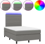 ΚΡΕΒΑΤΙ BOXSPRING ΜΕ ΣΤΡΩΜΑ & LED ΣΚ.ΓΚΡΙ 120X200 ΕΚ ΥΦΑΣΜΑΤΙΝΟ 3134942