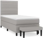 ΚΡΕΒΑΤΙ BOXSPRING ΜΕ ΣΤΡΩΜΑ ΑΝΟΙΧΤΟ ΓΚΡΙ 100X200 ΕΚ. ΥΦΑΣΜΑΤΙΝΟ 3136653