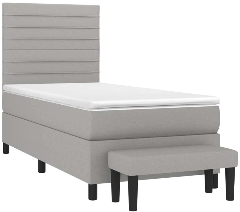 ΚΡΕΒΑΤΙ BOXSPRING ΜΕ ΣΤΡΩΜΑ ΑΝΟΙΧΤΟ ΓΚΡΙ 100X200 ΕΚ. ΥΦΑΣΜΑΤΙΝΟ 3136653