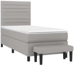 ΚΡΕΒΑΤΙ BOXSPRING ΜΕ ΣΤΡΩΜΑ ΑΝΟΙΧΤΟ ΓΚΡΙ 100X200 ΕΚ. ΥΦΑΣΜΑΤΙΝΟ 3136653