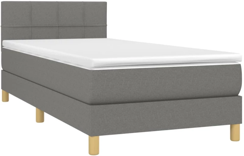 ΚΡΕΒΑΤΙ BOXSPRING ΜΕ ΣΤΡΩΜΑ ΣΚΟΥΡΟ ΓΚΡΙ 80X200 ΕΚ. ΥΦΑΣΜΑΤΙΝΟ 3140570