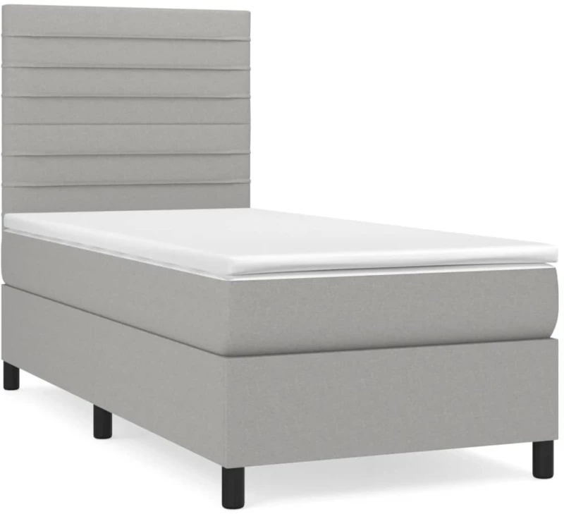 ΚΡΕΒΑΤΙ BOXSPRING ΜΕ ΣΤΡΩΜΑ ΑΝΟΙΧΤΟ ΓΚΡΙ 90X200 ΕΚ. ΥΦΑΣΜΑΤΙΝΟ 3141825