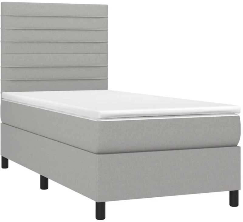 ΚΡΕΒΑΤΙ BOXSPRING ΜΕ ΣΤΡΩΜΑ ΑΝΟΙΧΤΟ ΓΚΡΙ 90X200 ΕΚ. ΥΦΑΣΜΑΤΙΝΟ 3141825