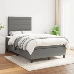 ΚΡΕΒΑΤΙ BOXSPRING ΜΕ ΣΤΡΩΜΑ ΣΚΟΥΡΟ ΓΚΡΙ 120X200 ΕΚ. ΥΦΑΣΜΑΤΙΝΟ 3141842