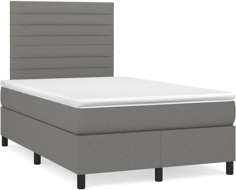 ΚΡΕΒΑΤΙ BOXSPRING ΜΕ ΣΤΡΩΜΑ ΣΚΟΥΡΟ ΓΚΡΙ 120X200 ΕΚ. ΥΦΑΣΜΑΤΙΝΟ 3141842