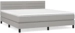 ΚΡΕΒΑΤΙ BOXSPRING ΜΕ ΣΤΡΩΜΑ ΑΝΟΙΧΤΟ ΓΚΡΙ 180X200 ΕΚ. ΥΦΑΣΜΑΤΙΝΟ 3140153