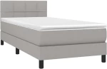 ΚΡΕΒΑΤΙ BOXSPRING ΜΕ ΣΤΡΩΜΑ ΑΝΟΙΧΤΟ ΓΚΡΙ 90X190 ΕΚ. ΥΦΑΣΜΑΤΙΝΟ 3140017