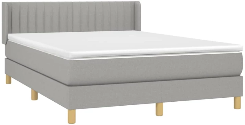 ΚΡΕΒΑΤΙ BOXSPRING ΜΕ ΣΤΡΩΜΑ ΑΝΟΙΧΤΟ ΓΚΡΙ 140X190 ΕΚ. ΥΦΑΣΜΑΤΙΝΟ 3130425